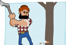 De verliefde houthakker